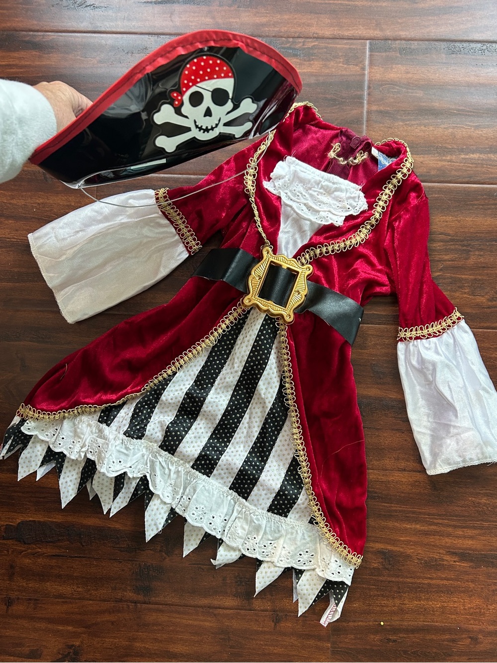 Children's Red Pirate Dress Costume with Hat